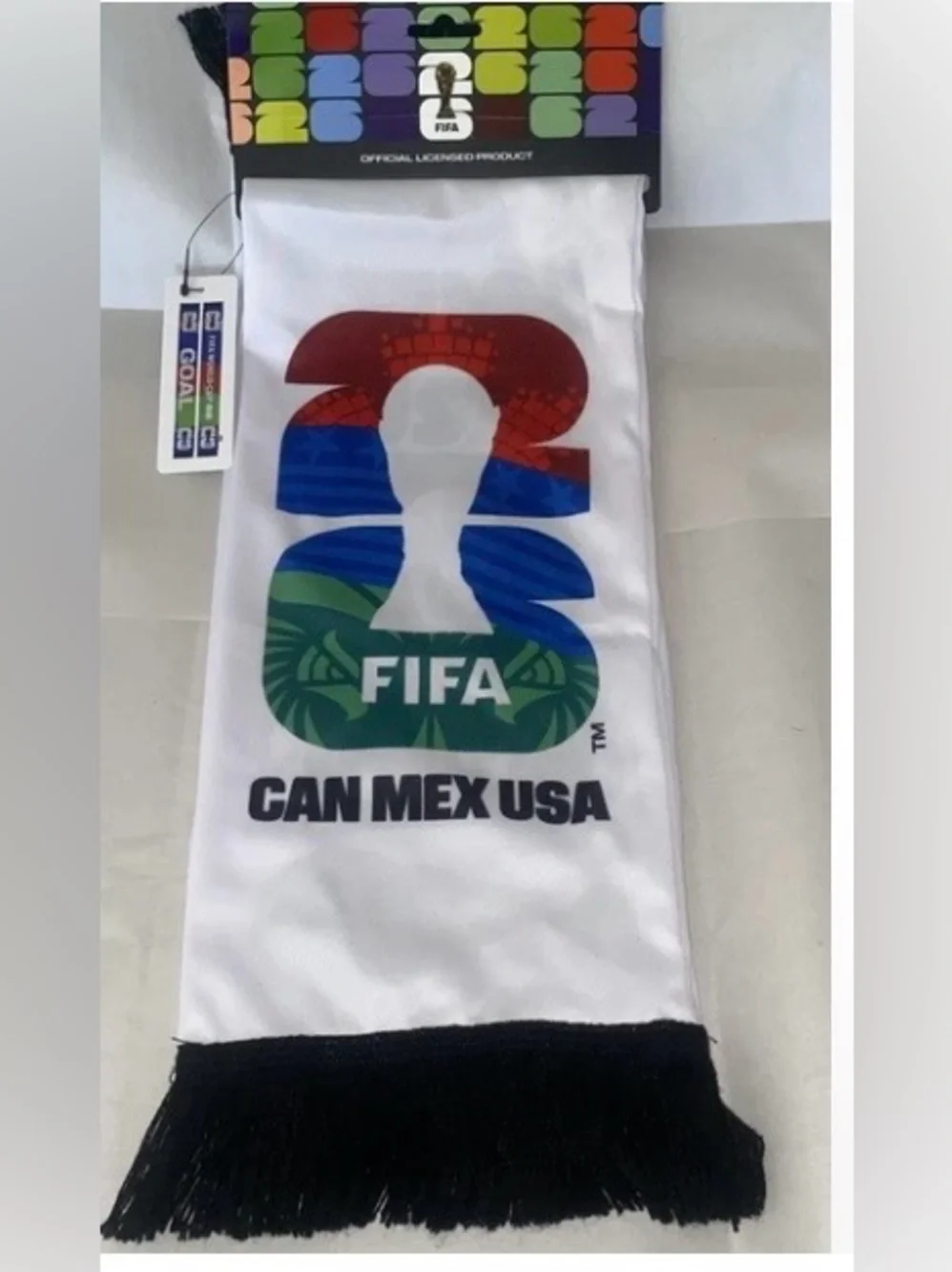 FIFA World Cup 2026 Host Countries Canada Mexico USA Logo Scarf Bufanda New Rare